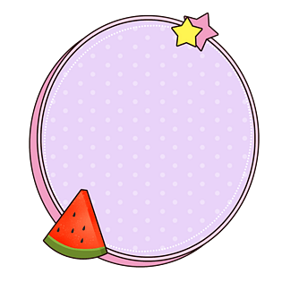手绘可爱卡通西瓜边框气泡框