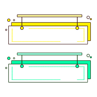 简约卡通彩色标题栏气泡框