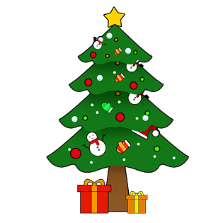 圣诞节绿色圣诞树免抠素材