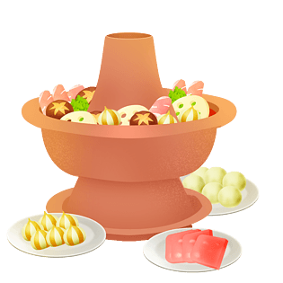 四川重庆卡通火锅麻辣烫美食素材