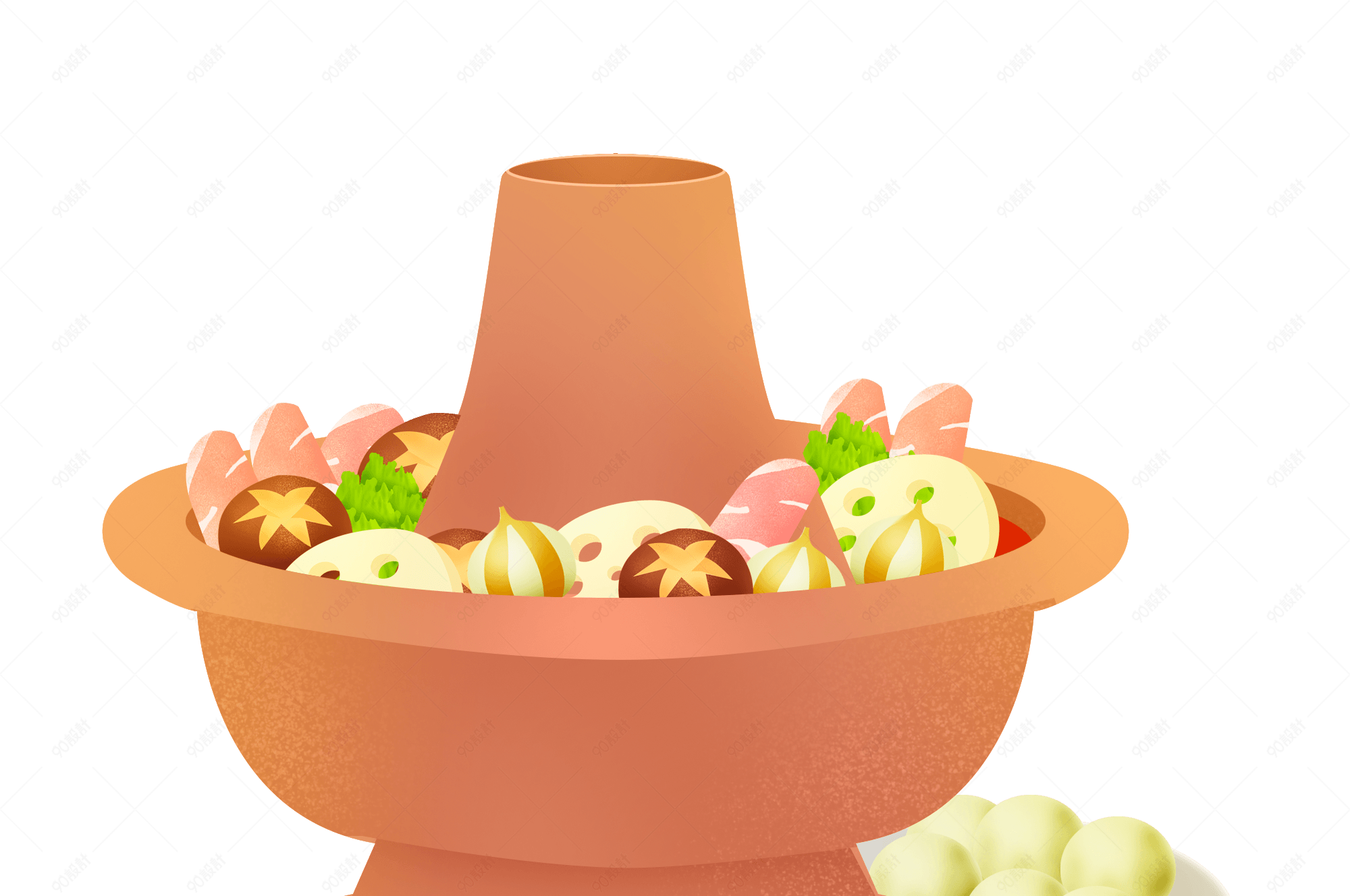 四川重庆卡通火锅麻辣烫美食素材