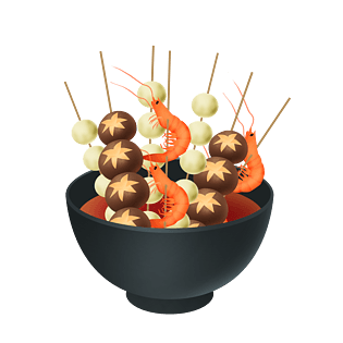 四川麻辣烫小火锅卡通美食