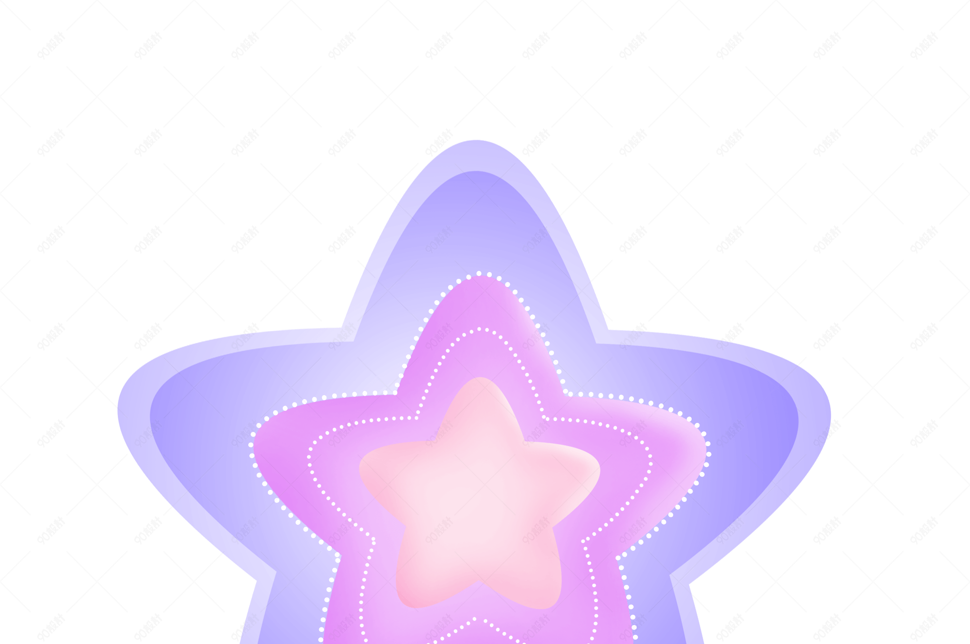 卡通梦幻蓝色星星素材