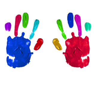 彩色手掌印