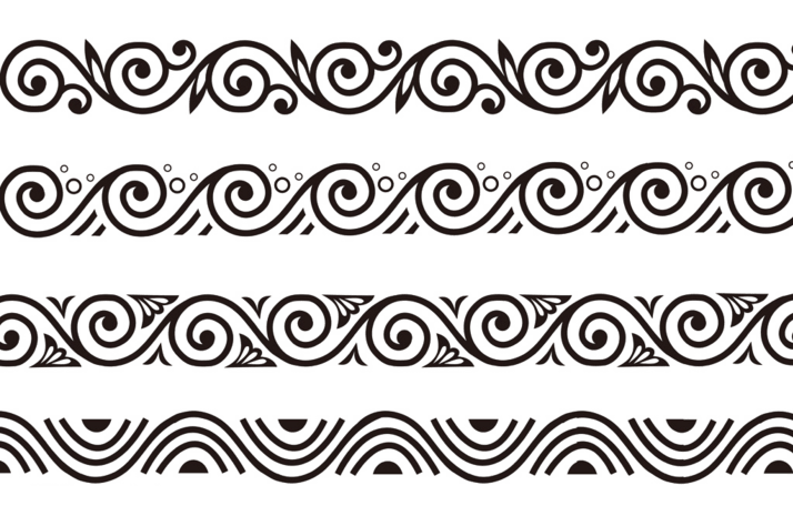 波浪形花边矢量图