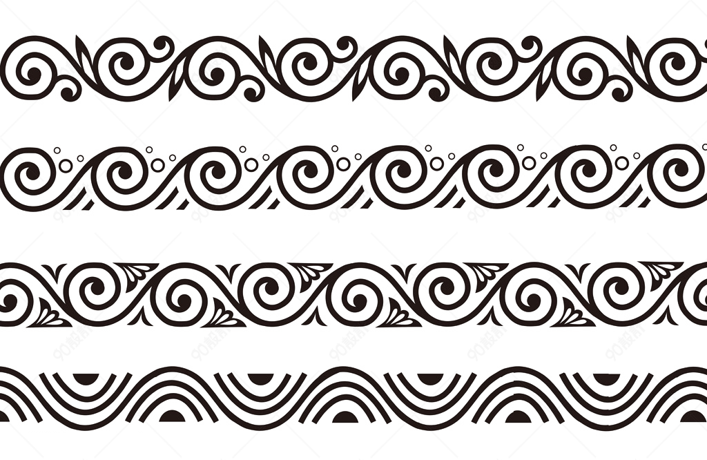 波浪形花边矢量图