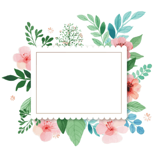 手绘小清新花框元素pngpsd2000*2000鲜花边框pngpsd2000*2000粉色浪漫
