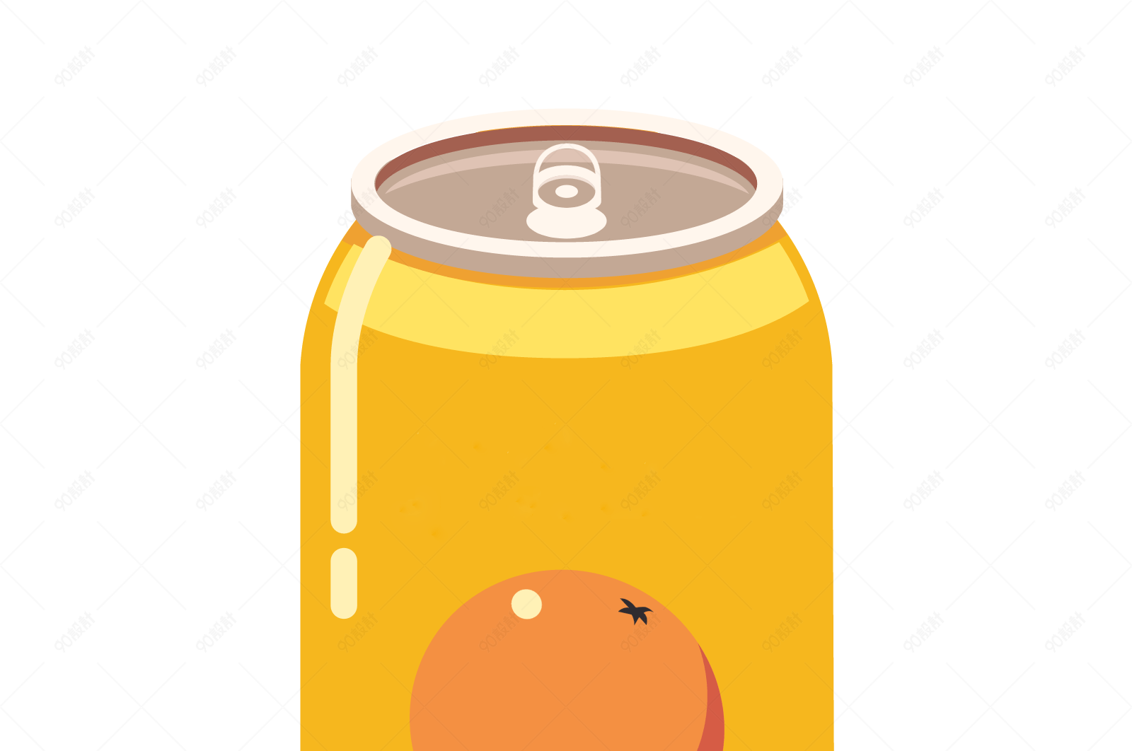 手绘卡通清新系列橘子汽水