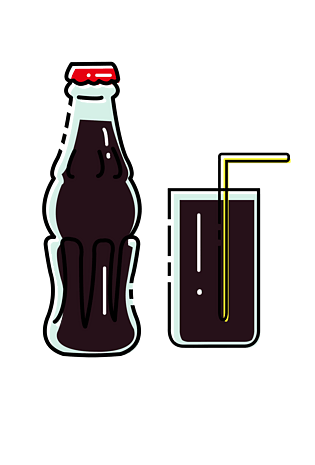 初夏小清新卡通汽水可乐饮料