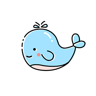 初夏卡通手绘喷水的海豚