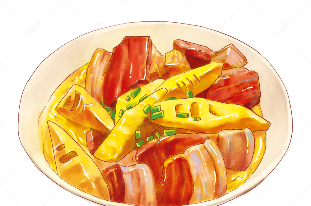 春夏美食节手绘腌笃鲜美食美味