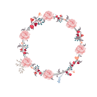 母亲节表白节粉色小清新花朵装饰边框