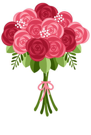 玫瑰花束手绘图片大全