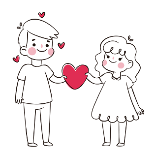 情人节表白节手拿红色爱心情侣