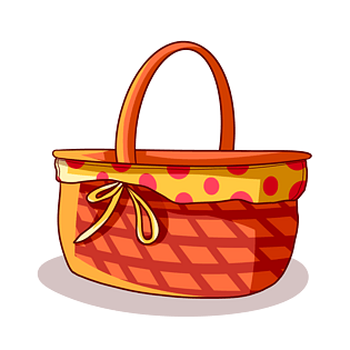 六一儿童节卡通竹编篮子