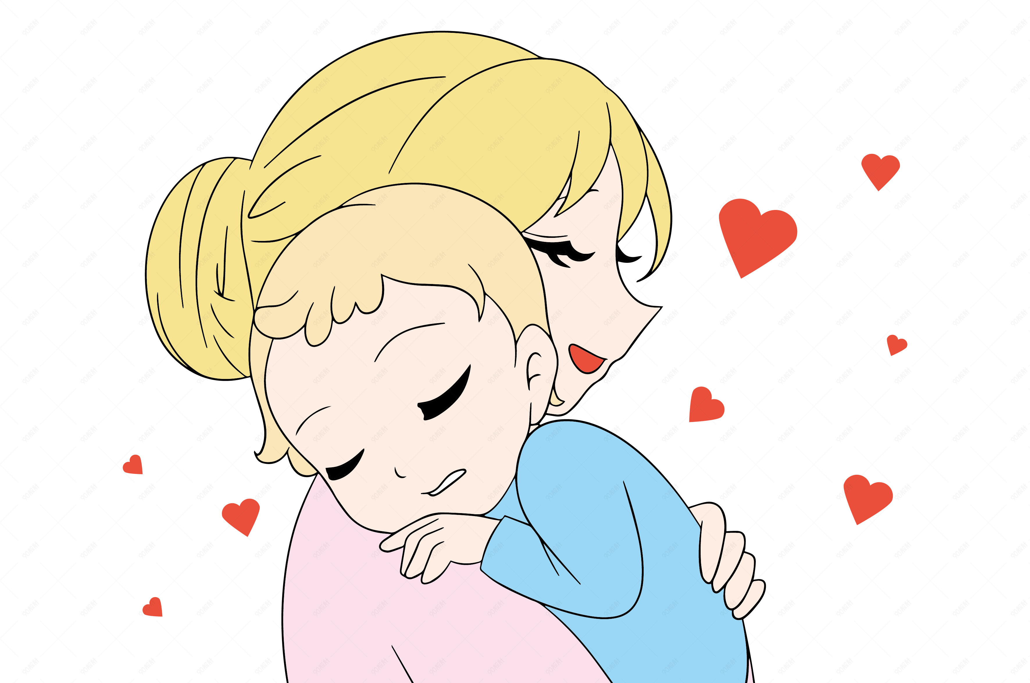 母亲节哄孩子睡觉的母亲