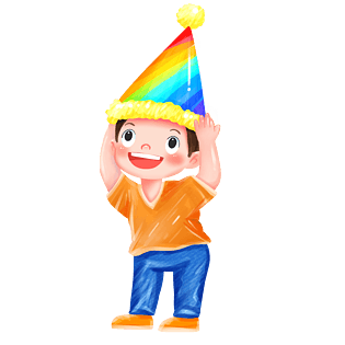 六一儿童节戴帽子开心的男孩