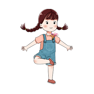 六一儿童节踢毽子的小女孩