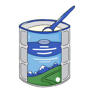奶粉罐卡通画图片