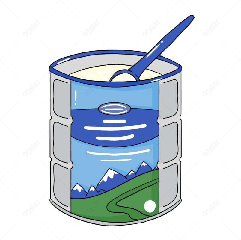 六一儿童节打开的奶粉罐装饰