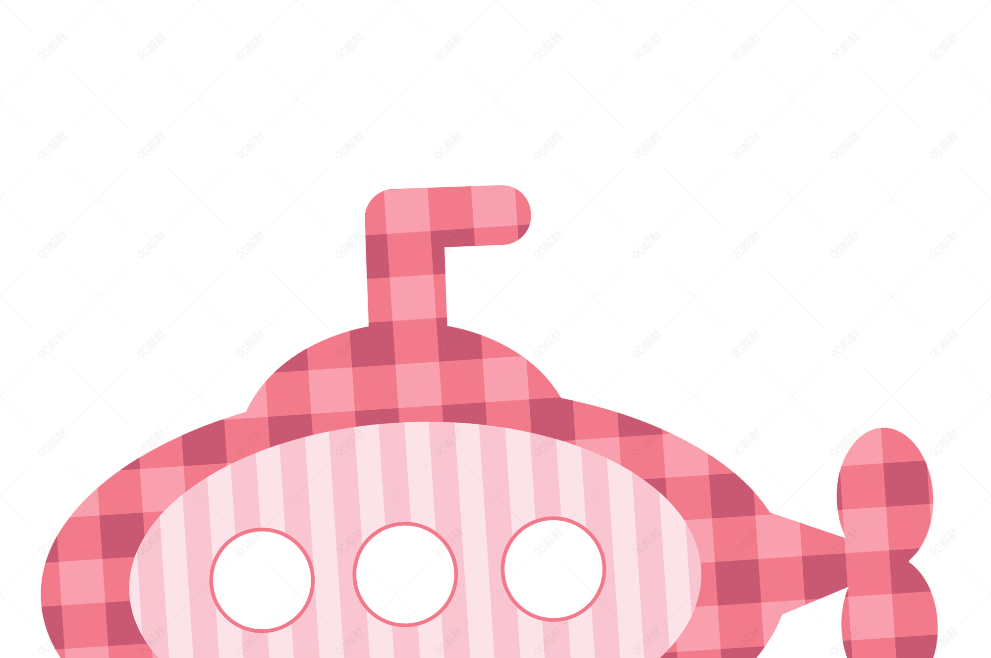 六一儿童节卡通粉红色潜艇装饰