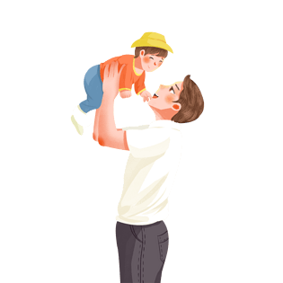 父亲节举着孩子的父亲