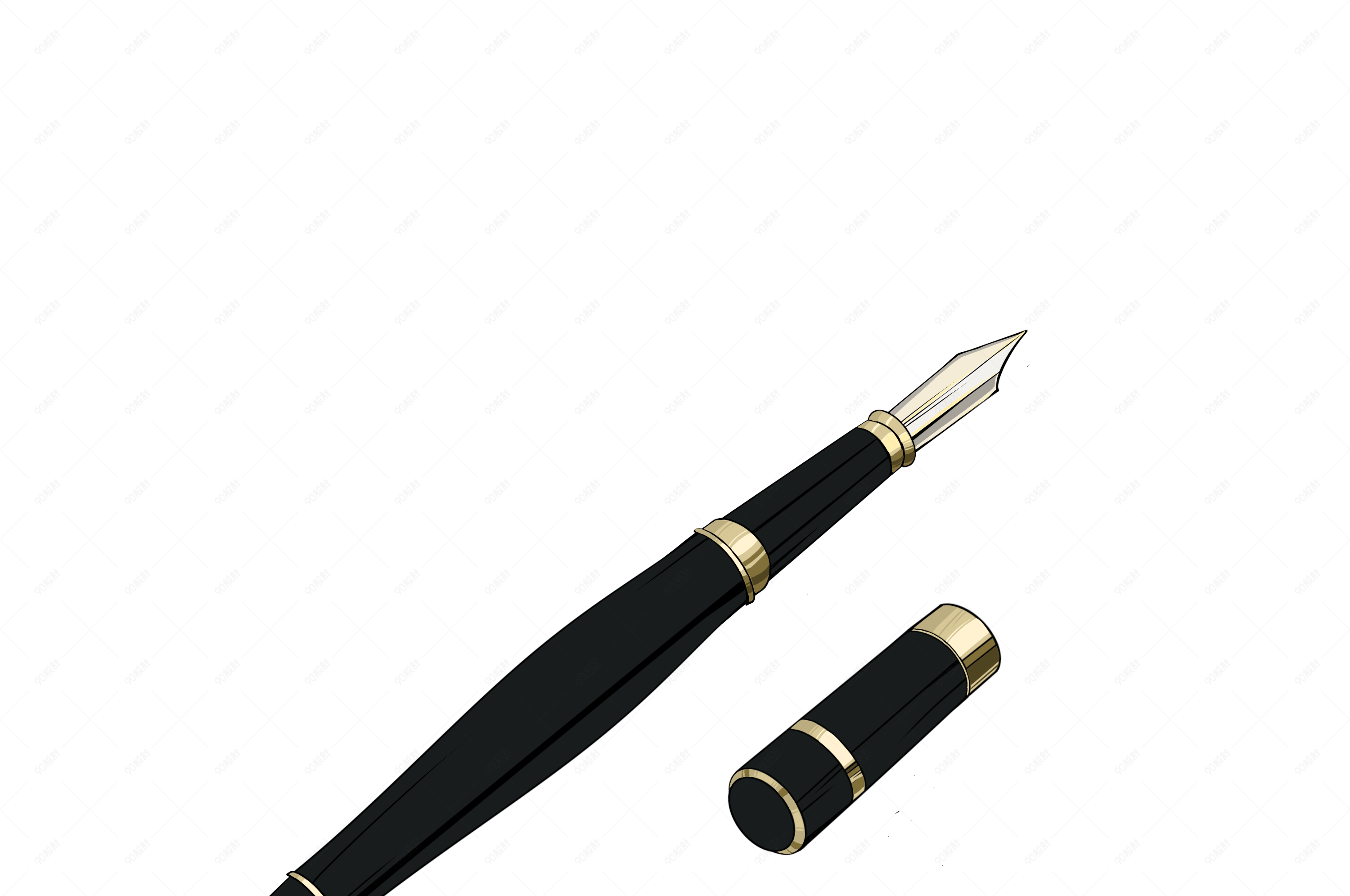 父亲节礼物黑色钢笔元素