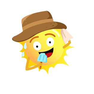 夏天炎热的太阳卡通元素