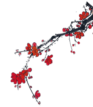 中国风水墨梅花png透明背景