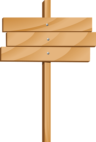 卡通木牌指向牌png素材