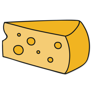 手绘卡通奶酪png元素