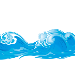 卡通海浪浪花png元素