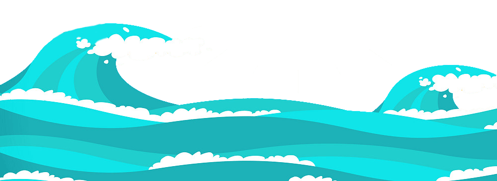 卡通海浪浪花png元素