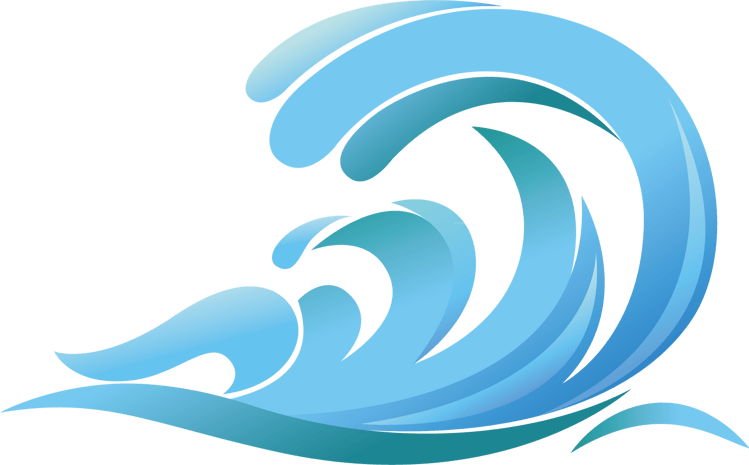 卡通海浪浪花png元素