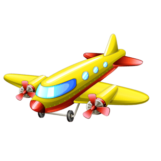 卡通飞机模型png元素