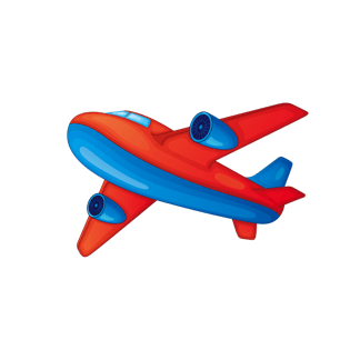 卡通飞机模型png元素