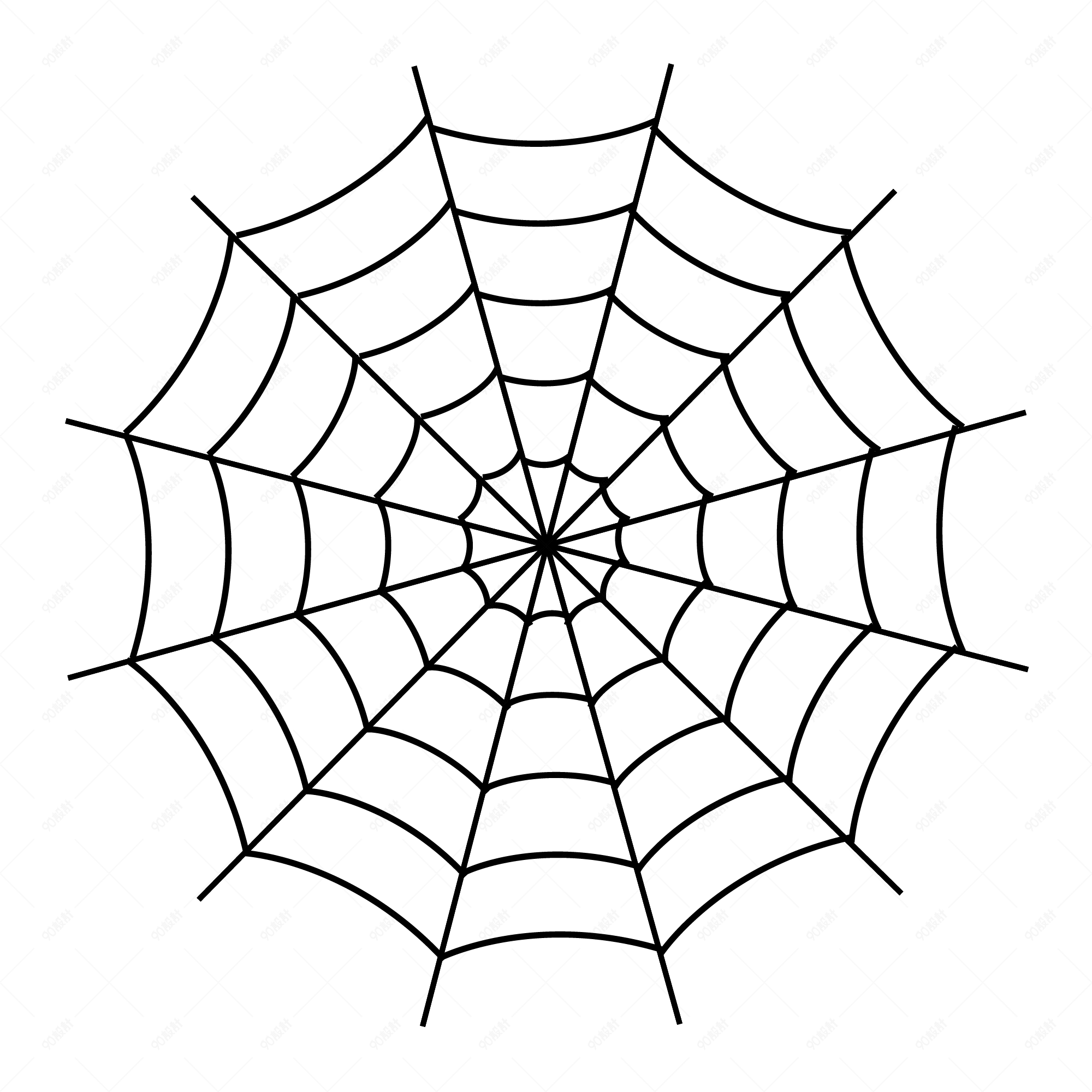 万圣节黑色简约蜘蛛网元素