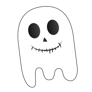 万圣节白色卡通小鬼鬼脸
