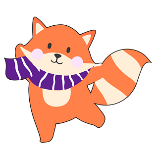 秋季动物橙色卡通戴围巾的狐狸