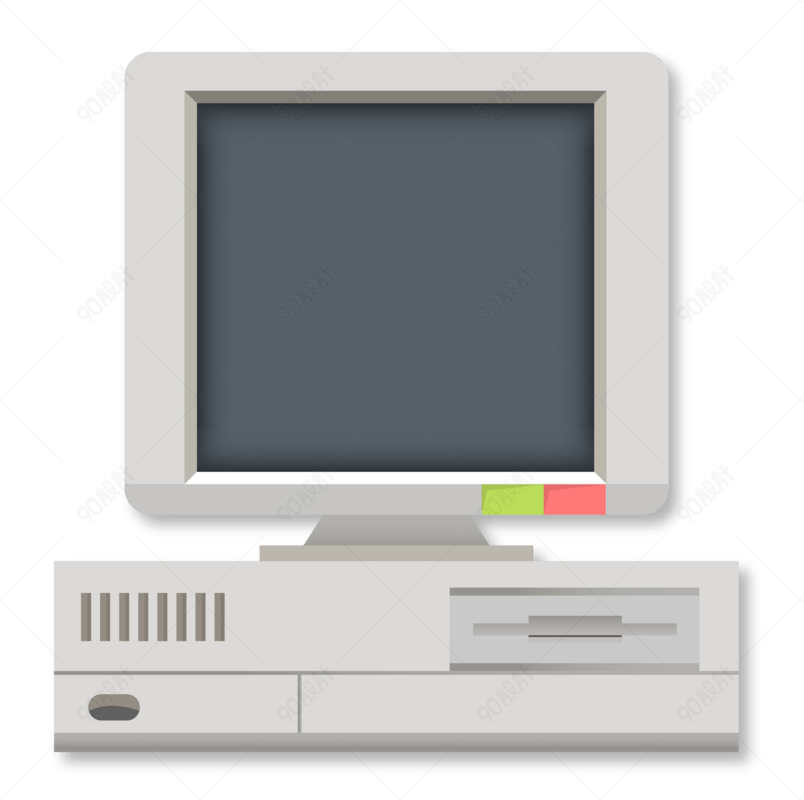 90年代白色复古台式电脑