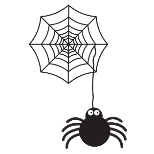 万圣节黑色卡通蜘蛛蜘蛛网