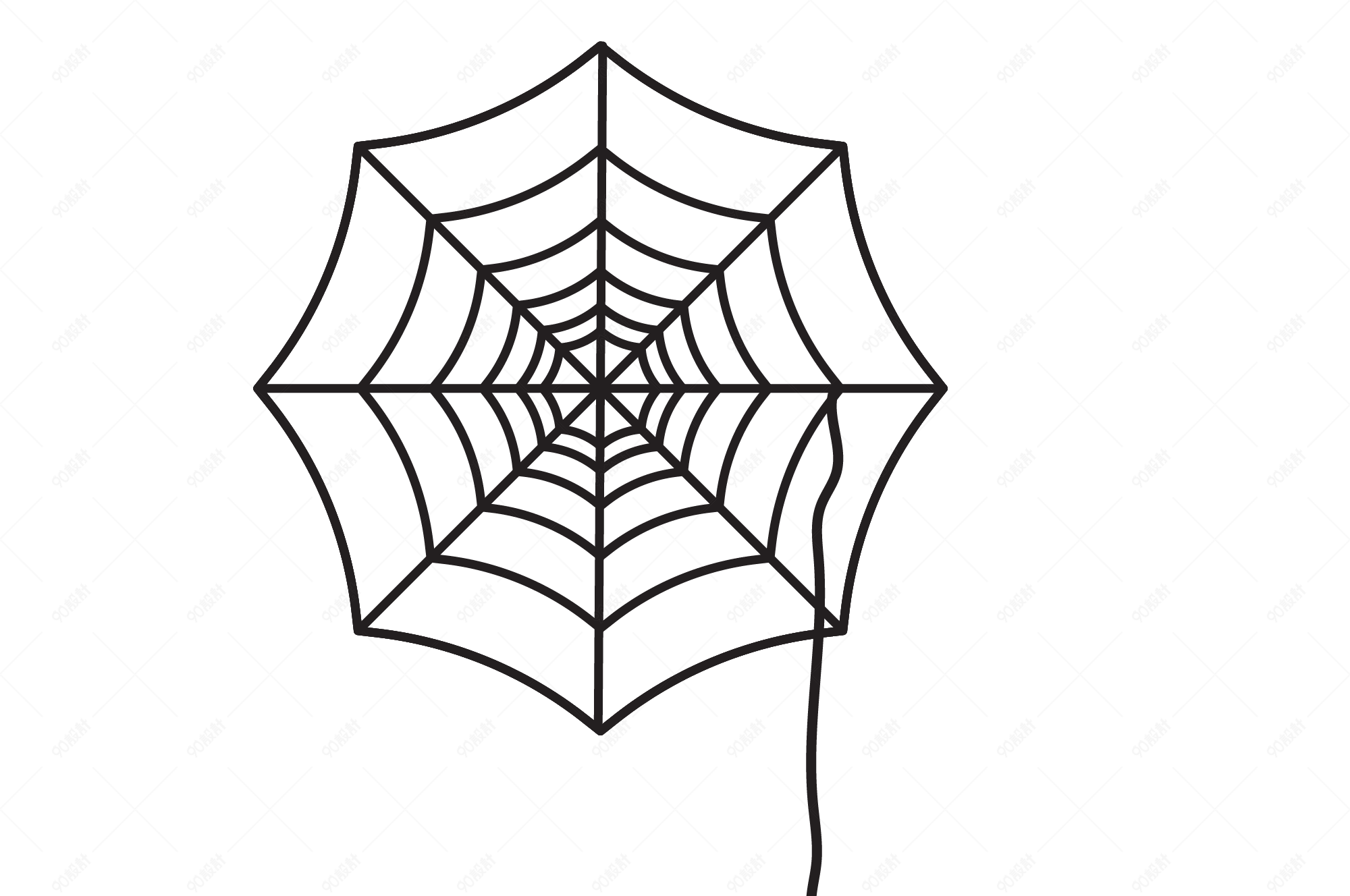 万圣节黑色卡通蜘蛛蜘蛛网【免抠元素png】-90设计网