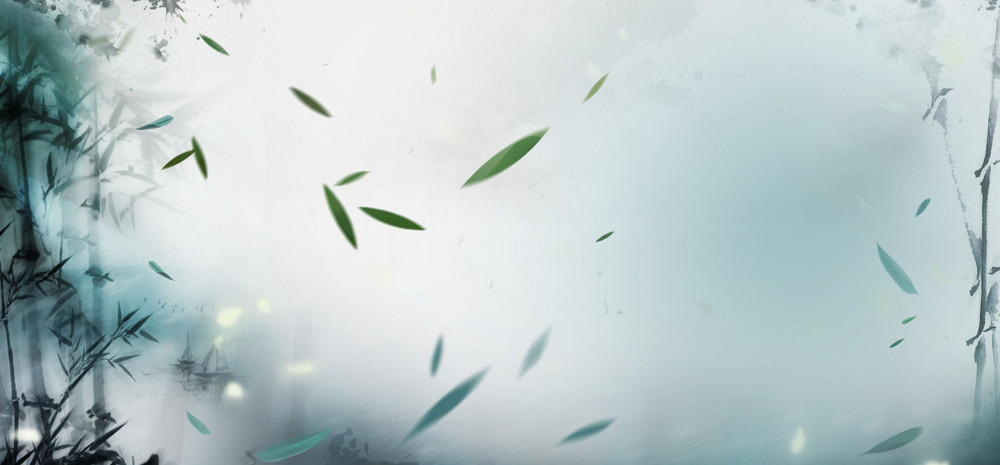 青灰色中国风古风水墨画茶叶饮品海报背景