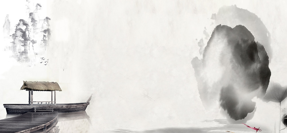 灰色水墨画古风家具建材中国风沙发海报背景