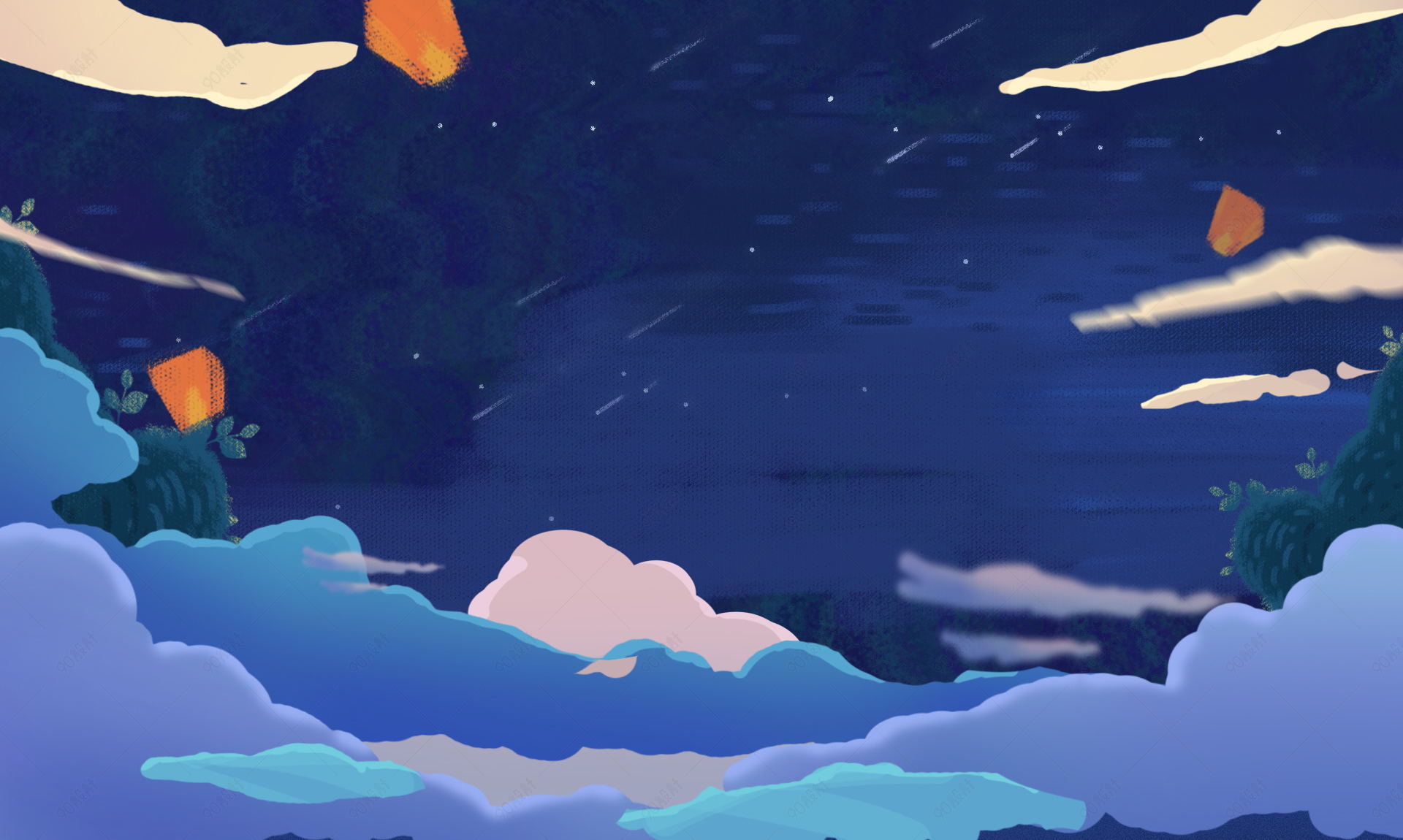 深蓝色中国风食品茶饮传统美食海报背景