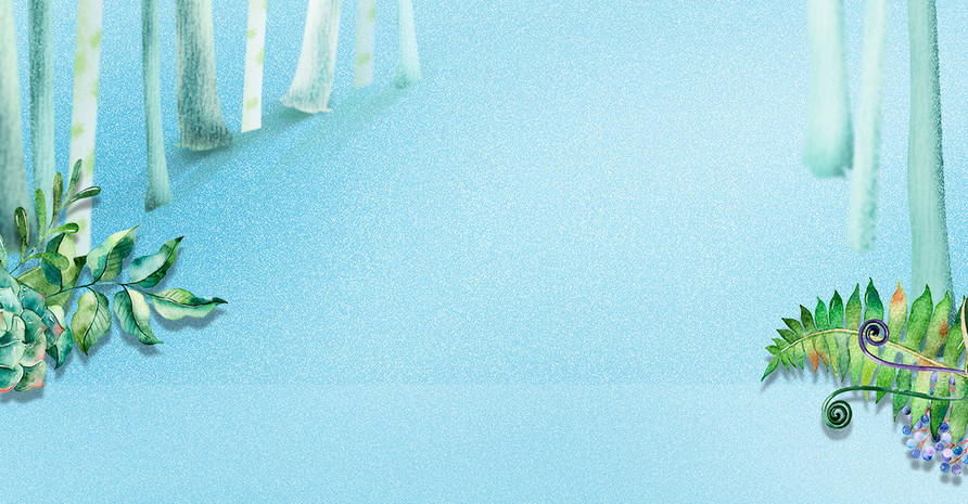 蓝色植物装饰女装服装海报背景