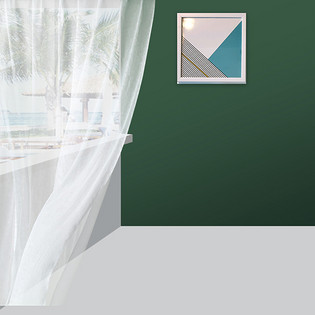 时尚简约绿色纯色室内装饰鞋子箱包主图详情页背景