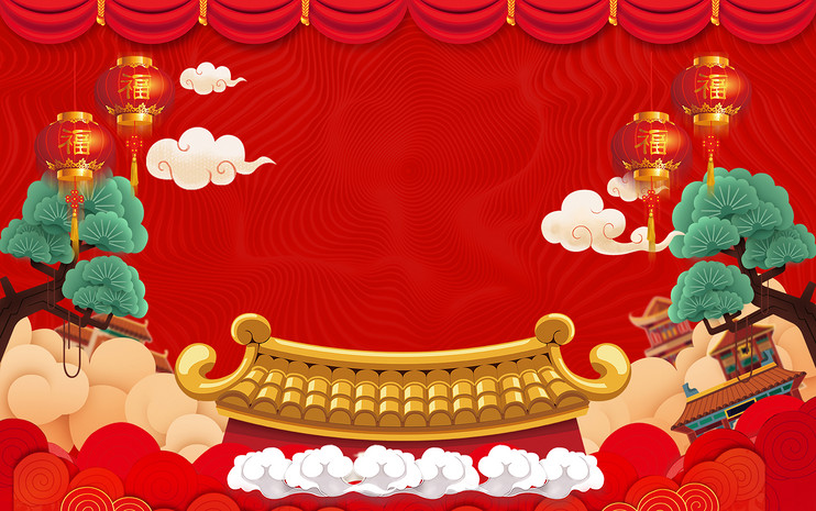 海报背景图已下载3次1920x1200红色喜庆中国风春节年货节食品海报背景