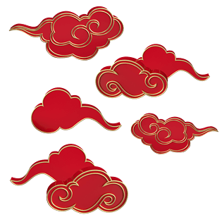 新年元旦新春喜庆中国红祥云