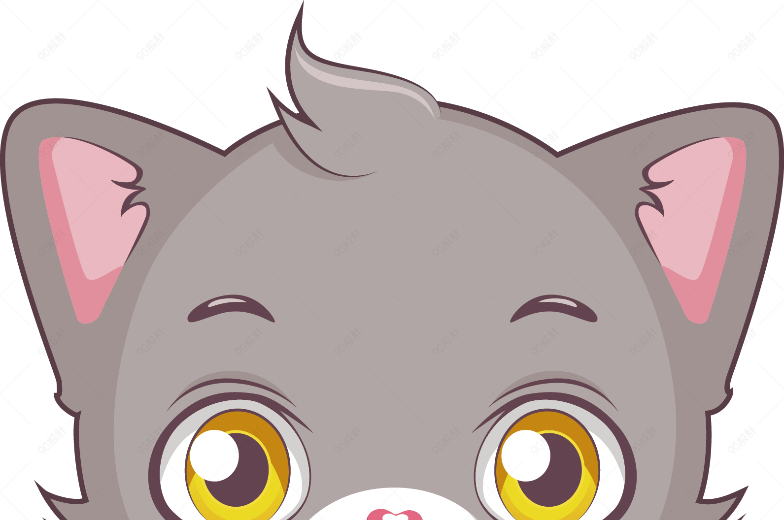 唯美可爱卡通迷你小猫咪插画